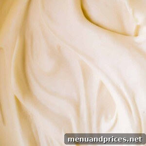 Upclose creamy smooth cream cheese frosting.