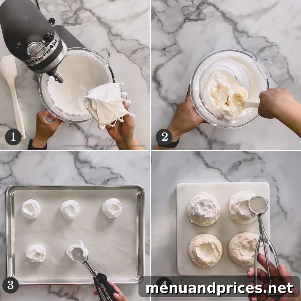 Petite Raspberry Pavlova Clouds 4 Step by step photos of making pavlova.