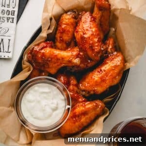 A basket of hot honey chicken wings.
