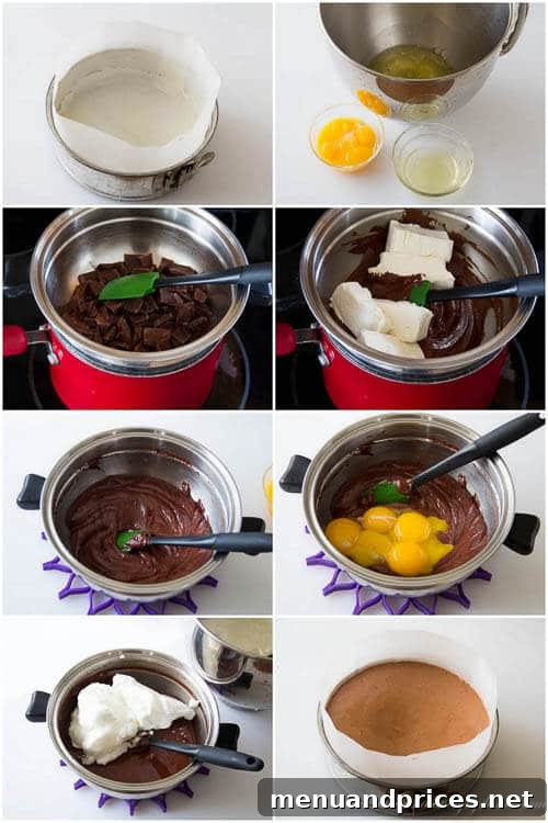 Chocolate Souffle Cheesecake recipe- step by step