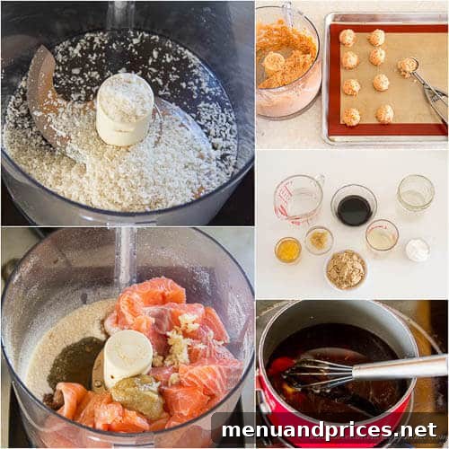 Sticky Teriyaki Salmon Bites 4 Step-by-step preparation of Teriyaki Salmon Meatballs