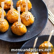 Teriyaki Salmon Meatballs on a plate
