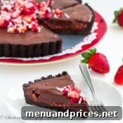 Decadent Chocolate Dream Tart 8 Close-up of a delectable slice of no-bake chocolate truffle tart.