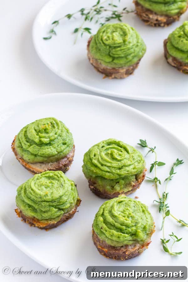 These convenient mini shepherd’s pies with fluffy green mashed potato frosting are a perfect party appetizer for your St.Patrick’s Day party.