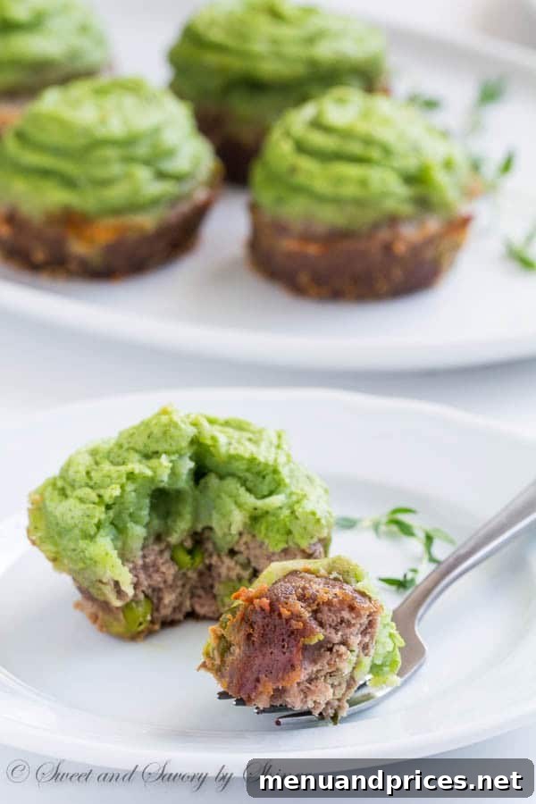 These convenient mini shepherd’s pies with fluffy green mashed potato frosting are a perfect party appetizer for your St.Patrick’s Day party.