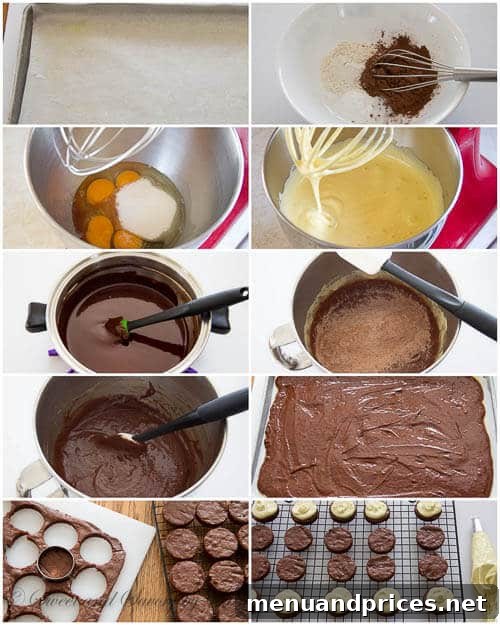Petite Chocolate Layer Delights 6 Mini chocolate layer cakes- step by step photos showing the baking and assembly process