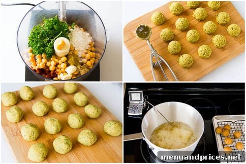 Craft Your Own Falafel 4 Step-by-step photography demonstrating the preparation of falafel balls, from mixture to forming.