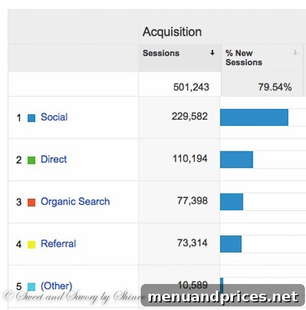 My One-Year Journey to 10x Food Blog Growth 4 Food blog traffic sources including search engine and Pinterest