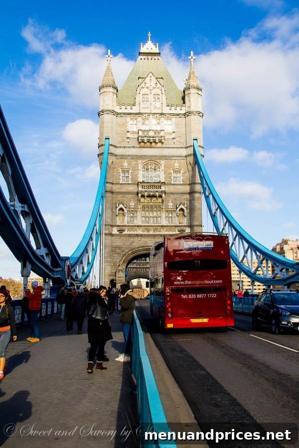London Visual Diary 11 A closer perspective of the Tower Bridge, emphasizing its structural beauty and the details of its towers.