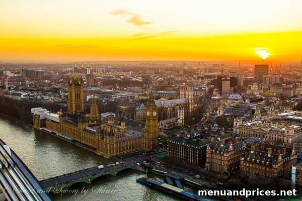 London Visual Diary 18 Big Ben at sunset, with its clock face glowing as twilight descends upon London.