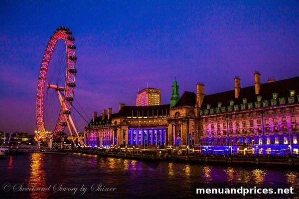 London Visual Diary 21 The London Eye structure itself, silhouetted against a dramatic sunset sky.