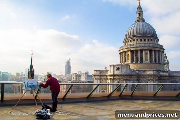 London Visual Diary 23 A peaceful rooftop view overlooking London, with St. Paul's Cathedral prominent in the background.