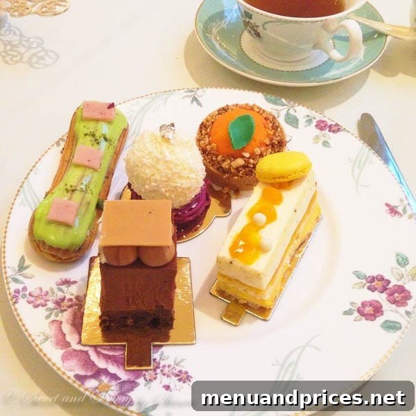 London Visual Diary 27 A close-up of the delicious pastries and savories served during Afternoon Tea at The Savoy.