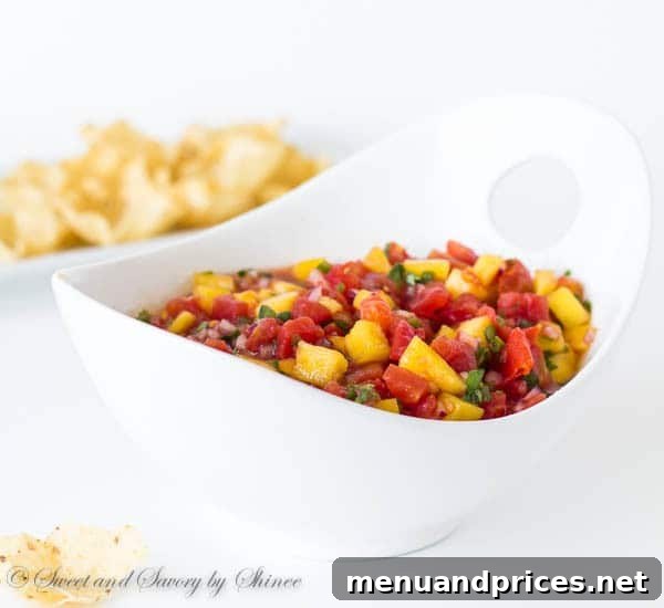 Sweet Heat Mango Relish 4 Detailed shot of ingredients for mango salsa, showcasing freshness