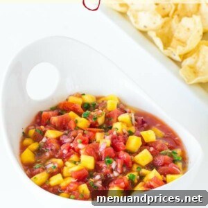 Delicious homemade Mango Salsa in a bowl