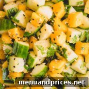 Small image of a prepared cucumber mango salad.