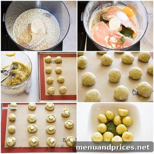 Pesto-Infused Mozzarella Chicken Meatballs 4 Pesto mozzarella chicken meatballs- step by step photo tutorial