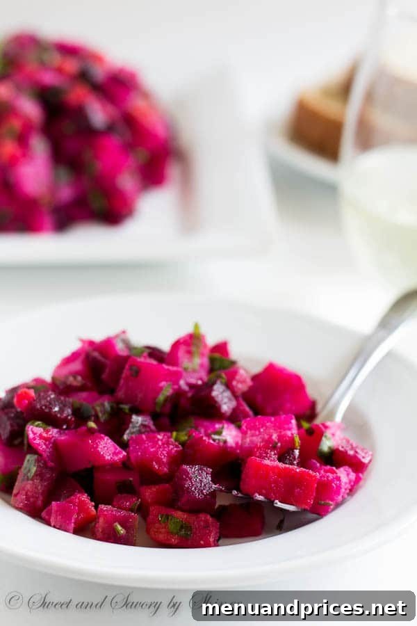 Vibrant Russian Root Vegetable Salad 4 Classic Russian vinaigrette salad (Винегрет) with roasted beets, dressed in simple extra virgin olive oil. This vibrant root-vegetable salad is a healthy comfort food, perfect all year round!