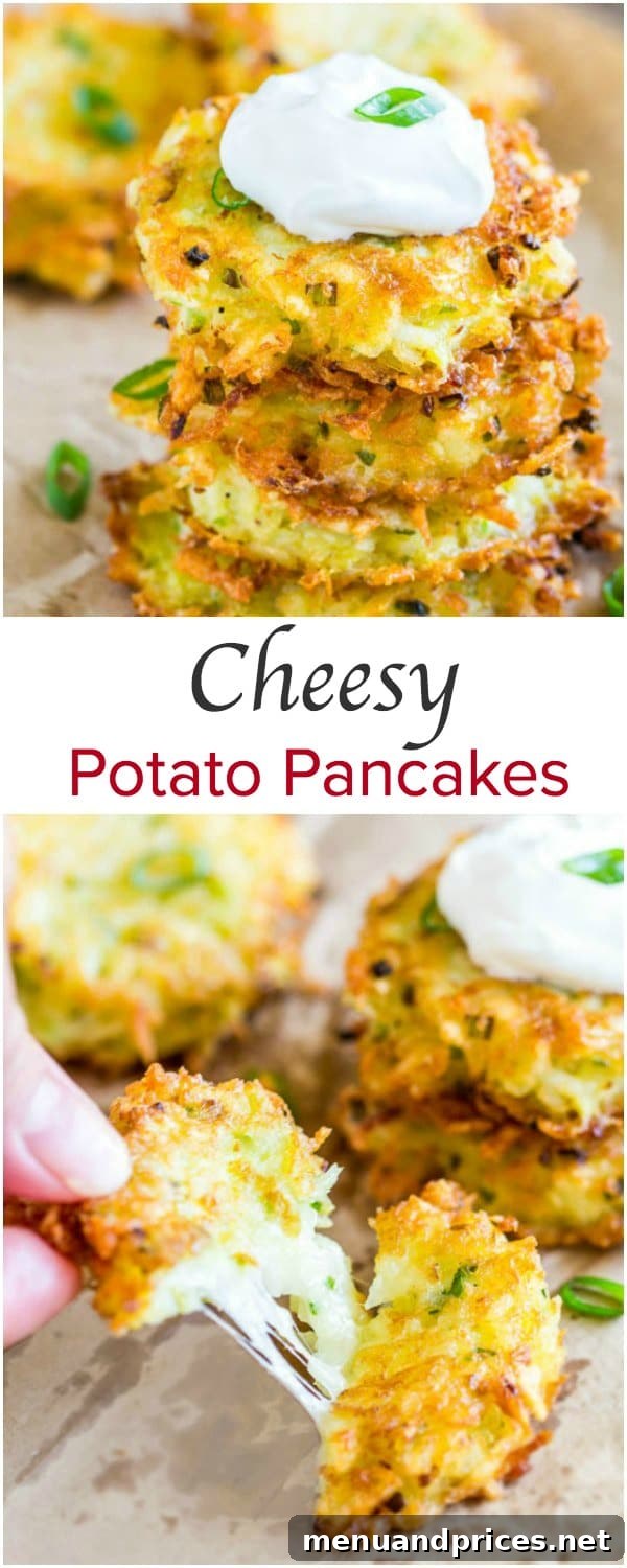 Crispy Cheesy Potato Pancakes - Full Image