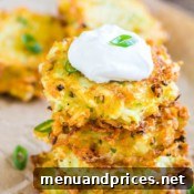 Cheesy Potato Pancakes plated beautifully