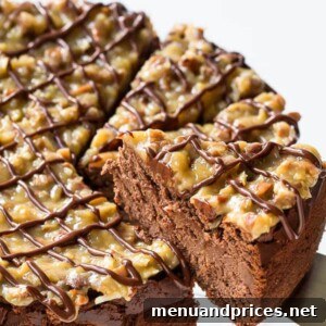 Decadent German Chocolate Cheesecake 7 A delicious slice of German Chocolate Cheesecake, beautifully presented and ready to be served and enjoyed, highlighting its rich, creamy texture.