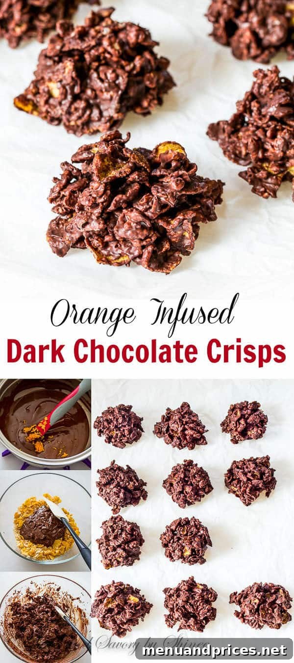 Orange Zest Chocolate Crunch 2 Deliciously crispy and light no-bake orange chocolate crisps, perfect for holidays.