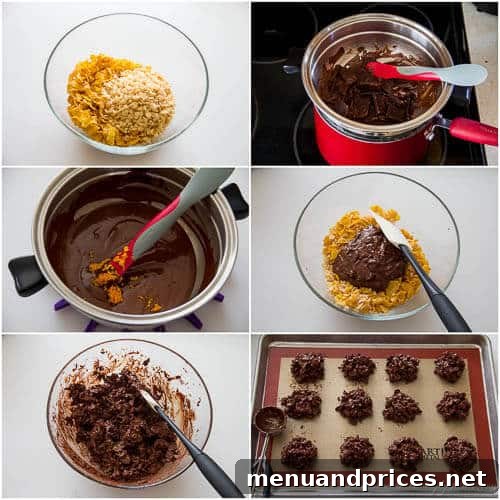Orange Zest Chocolate Crunch 5 Step-by-step tutorial showing how to make orange infused chocolate crisps.