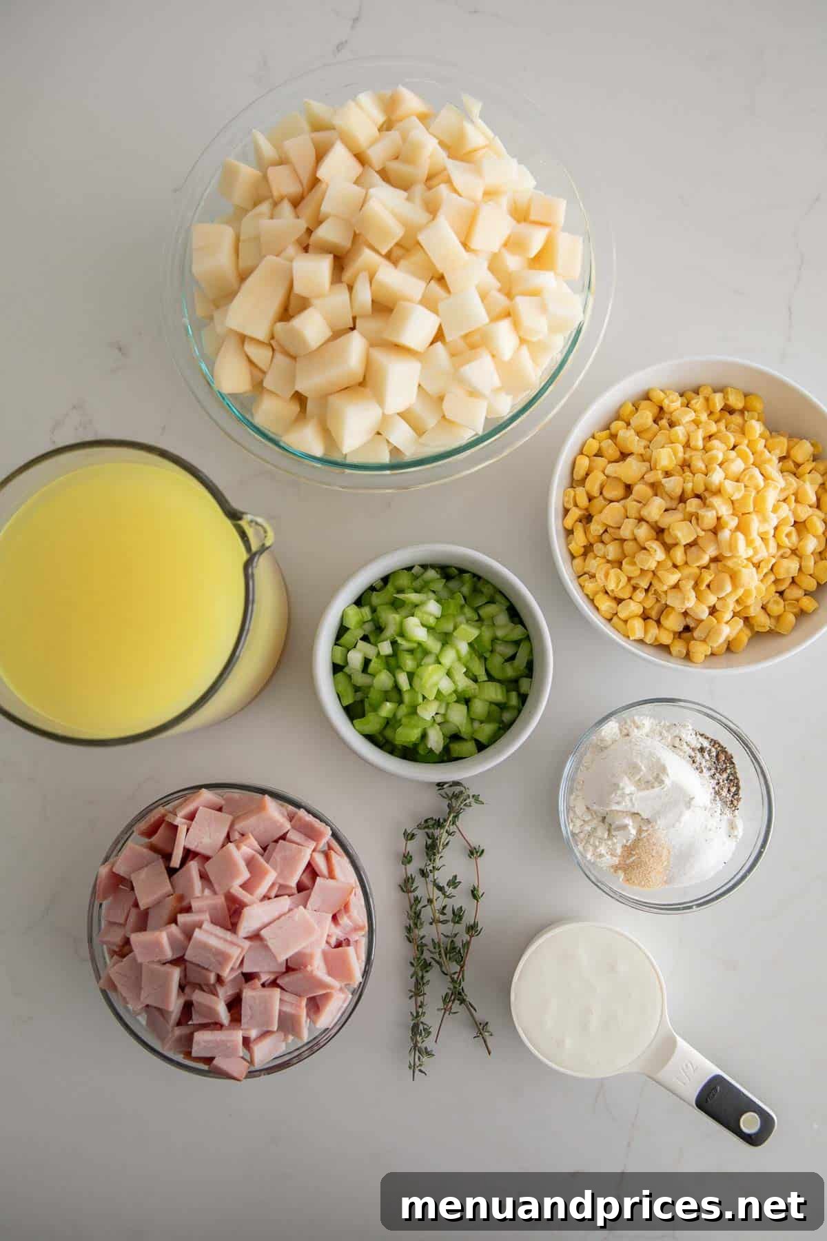 Hearty Slow Cooker Ham and Potato Chowder 4 Ingredients for slow cooker ham and potato soup.