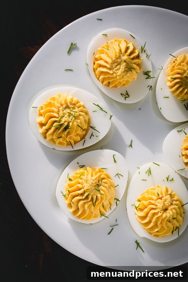 Refreshing Spring Dishes Bursting with Flavor 9 A plate of classic deviled eggs, a traditional and essential appetizer for Easter and spring gatherings.