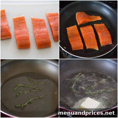 Golden Pan-Seared Steelhead 5 Pan-fried steelhead trout with thyme lemon butter sauce- step by step photo instruction