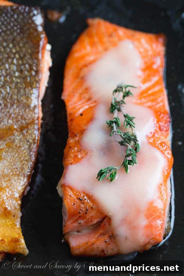 Golden Pan-Seared Steelhead 6 Beautiful pan-fried steelhead trout with crispy skin and juicy tender meat, smothered with tangy thyme lemon butter sauce. Delicious dinner in minutes!