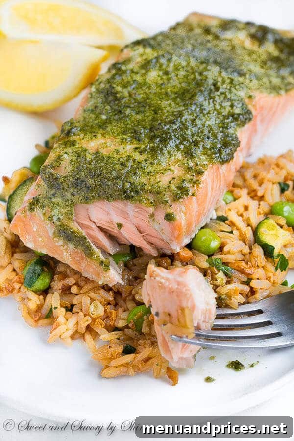 Melt-in-your-mouth pesto baked salmon fillets