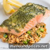 Pesto Baked Salmon for dinner