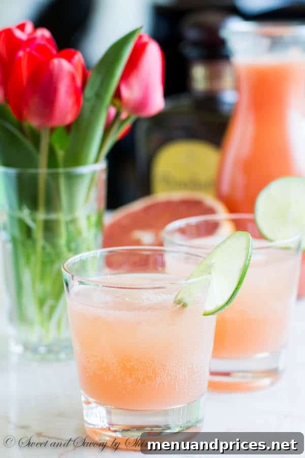 Nice and refreshing grapefruit paloma with a little bit fizz. Amazing drink for spring and summer!