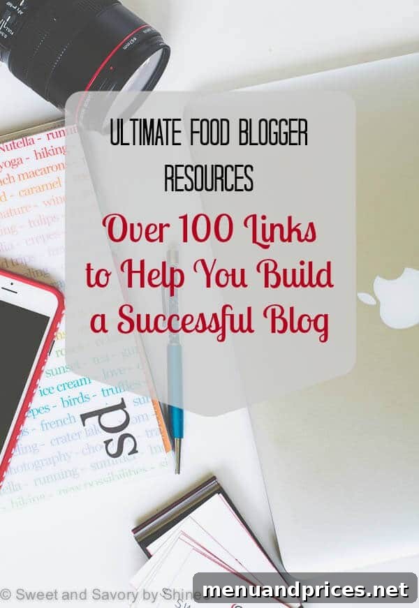 Master Your Food Blog 100 Essential Resources for Growth 2 Ultimate Food Blogger Resource: Over 100 Links to Help You Build a Successful Blog. From photography to blog monetization, from social media to writing, I've compiled all the helpful resources that helped me to improve my blog. Though most of the articles are focused on food blogging, you'll also find some general blogging tips as well.