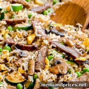 Steak Fried Rice Remix 6 Circular image for Leftover Steak Fried Rice recipe, perfect for Pinterest.