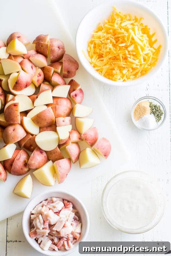Crispy Ranch Potatoes in Instant Pot 3 Cooked bacon ranch potatoes with melted cheese and fresh parsley in an Instant Pot