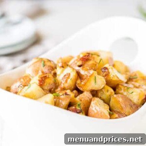 Delicious Instant Pot Bacon Ranch Potatoes ready to serve