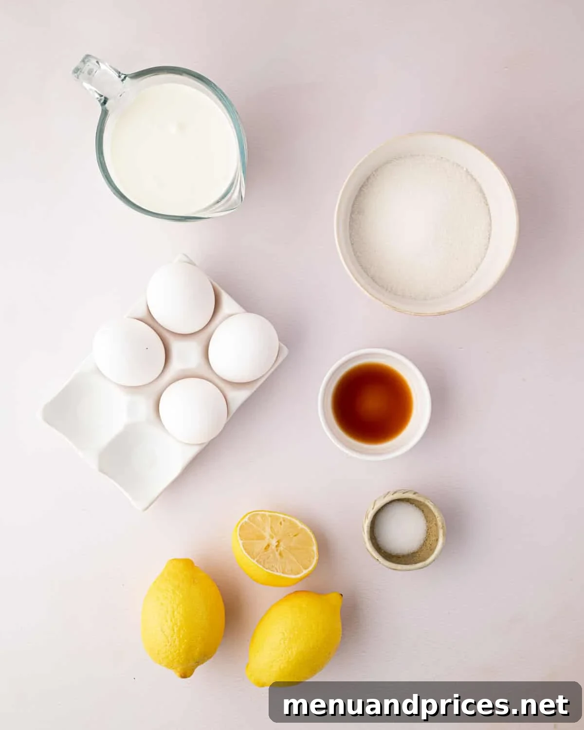 Zesty Lemon Dream 5 Ingredients for lemon mousse.