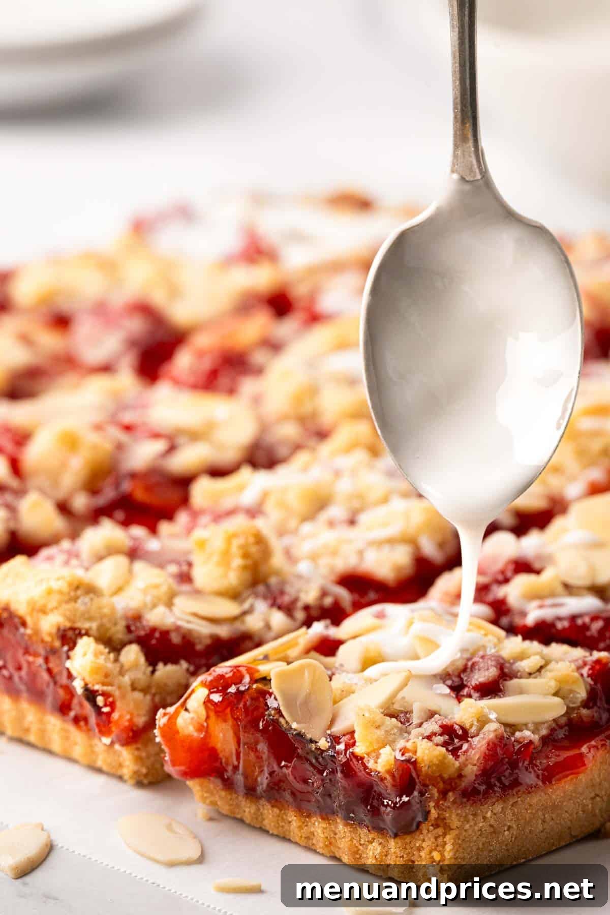 Iced cherry pie bars.